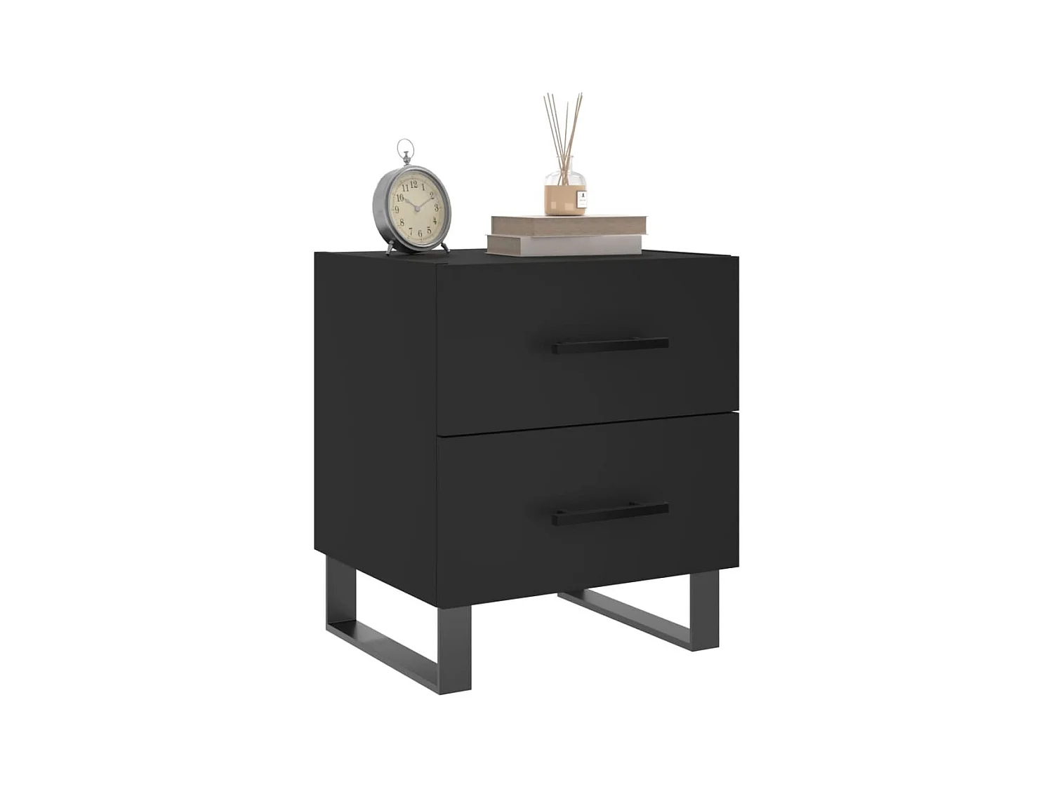 Nachttische 2 Stück schwarz 40x35x47,5 cm Holzwerkstoff