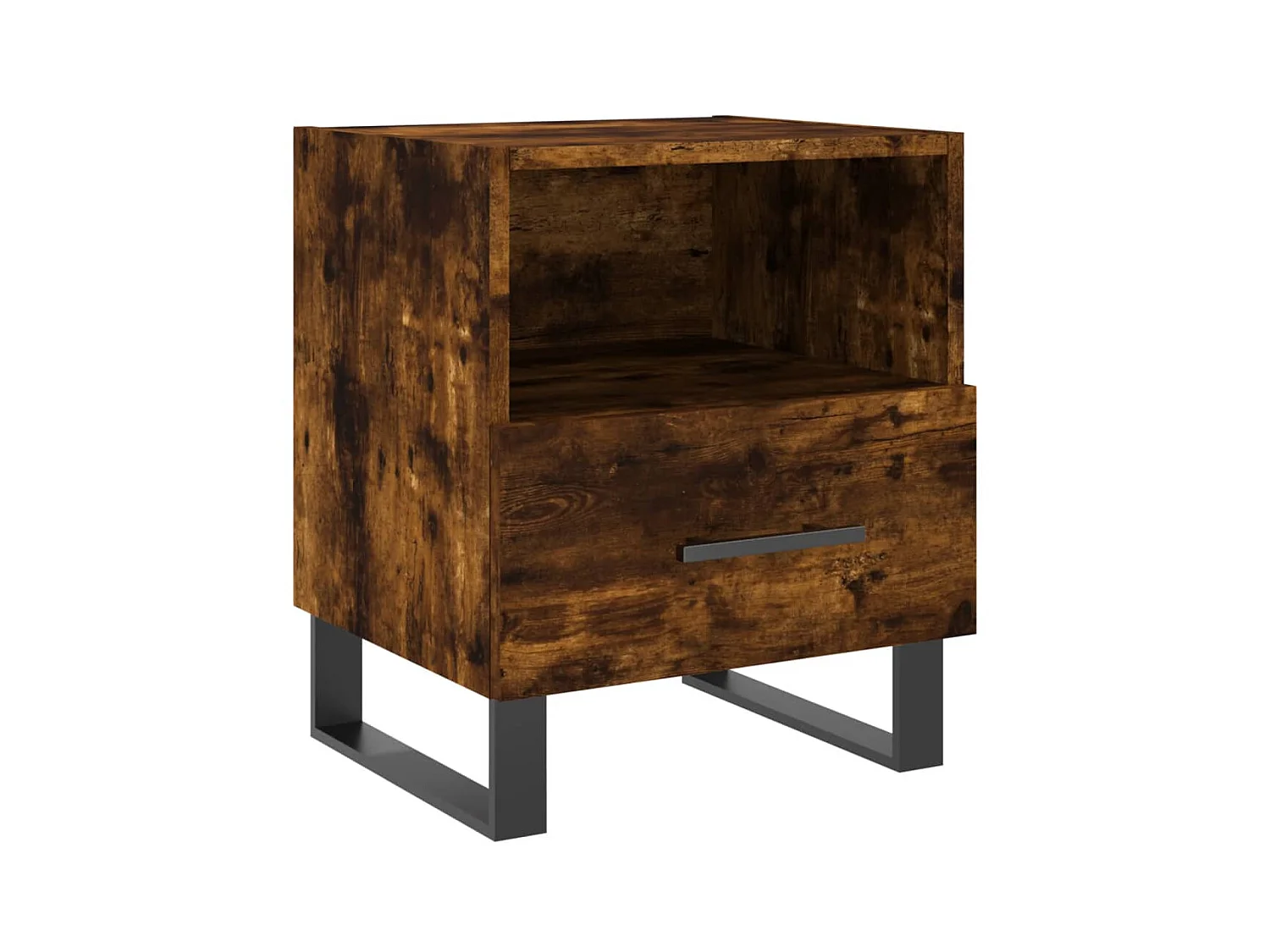 Table de chevet chêne fumé 40x35x47,5 cm bois d’ingénierie