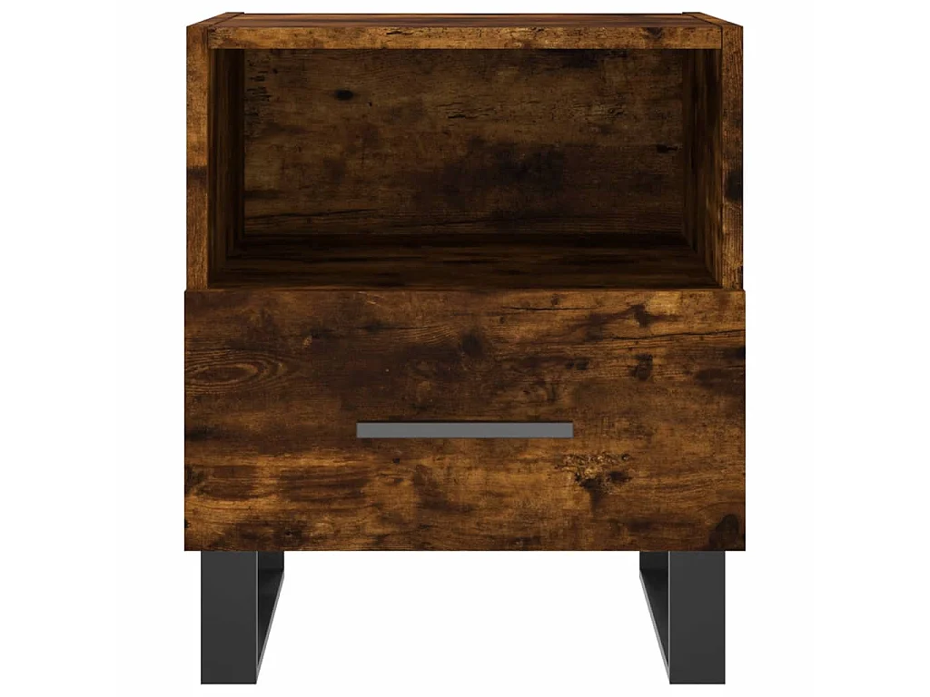 Table de chevet chêne fumé 40x35x47,5 cm bois d’ingénierie