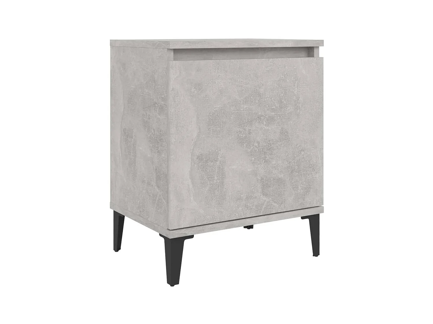Table de chevet avec pieds en métal Gris béton 40x30x50 cm