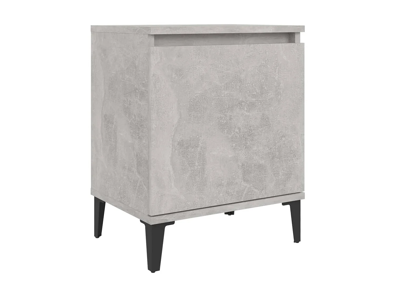 Table de chevet avec pieds en métal Gris béton 40x30x50 cm