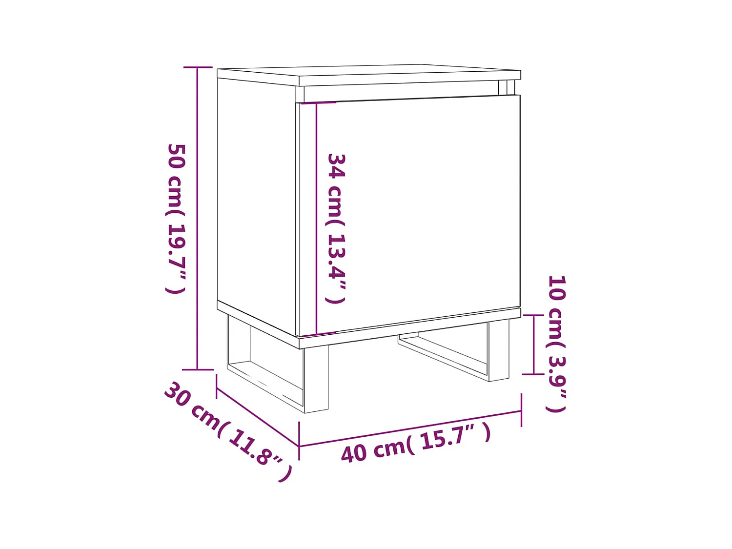 Tables de chevet 2 pcs noir 40x30x50 cm bois d'ingénierie