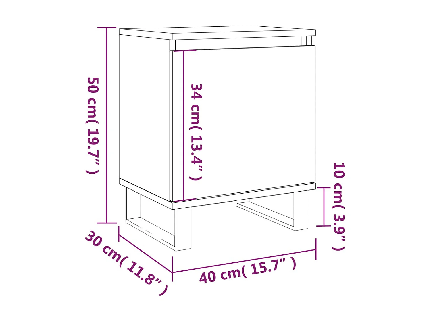 Tables de chevet 2 pcs noir 40x30x50 cm bois d'ingénierie