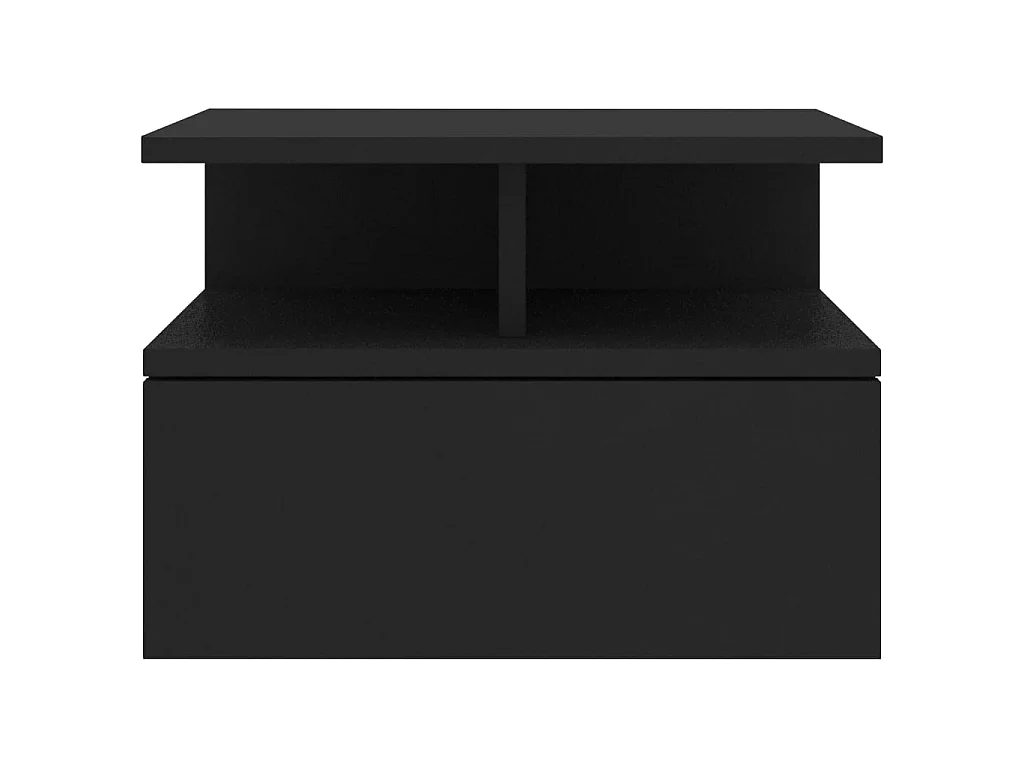 Mesitas de noche flotantes 2 uds Aglomerado negro 40x31x27 cm