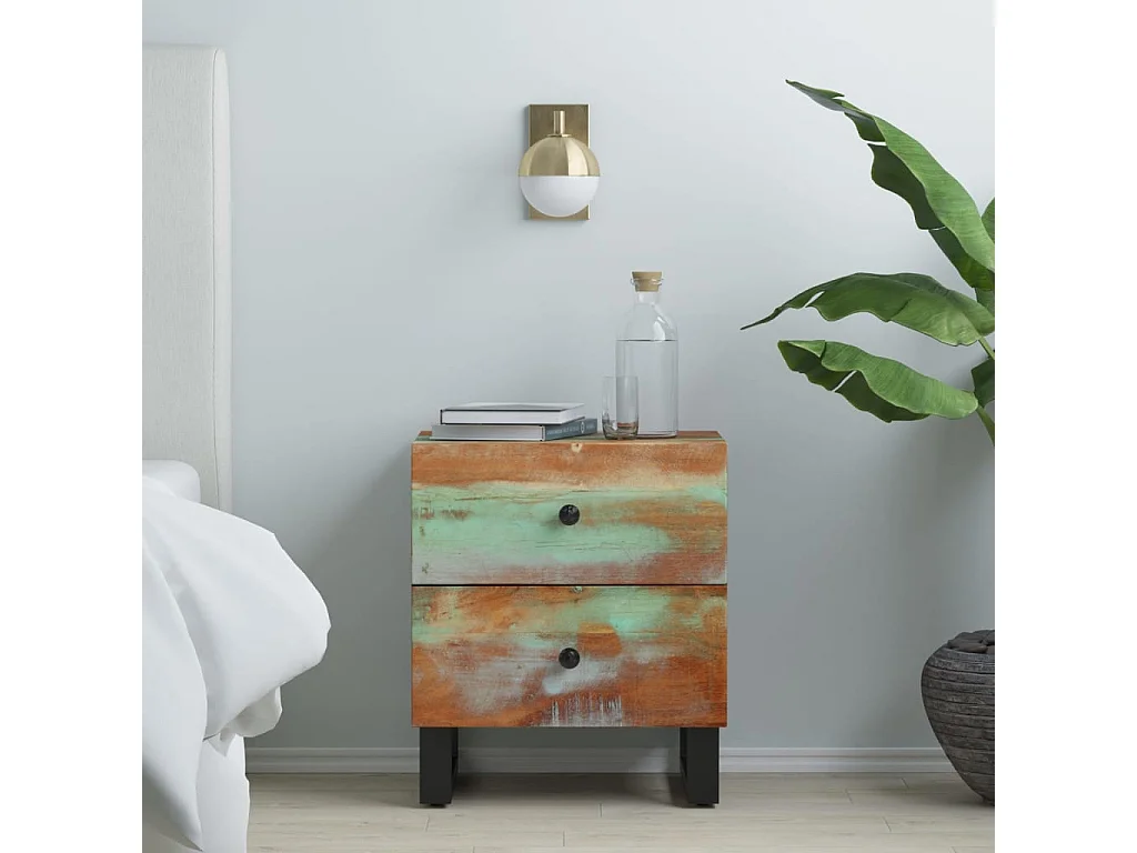 Table de chevet 40x33x46 cm Bois massif de récupération