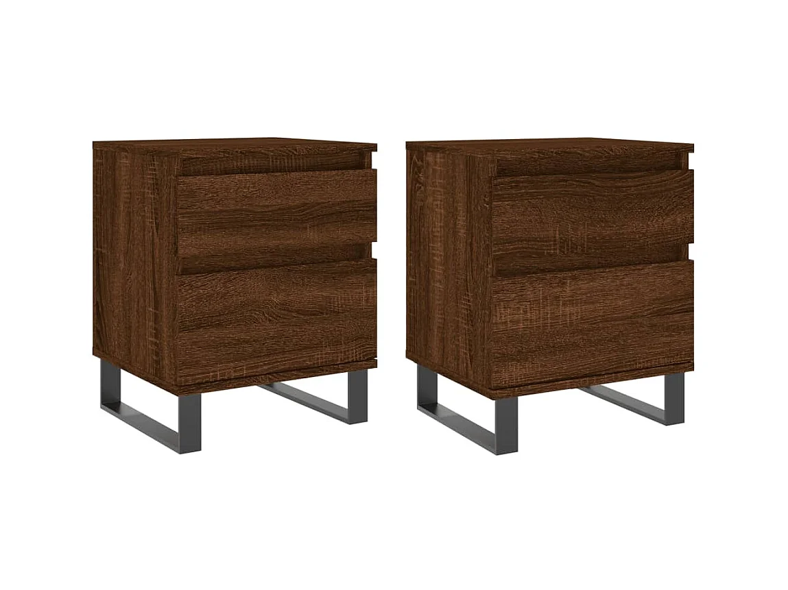 Tables de chevet 2 pcs chêne marron 40x35x50 cm bois ingénierie