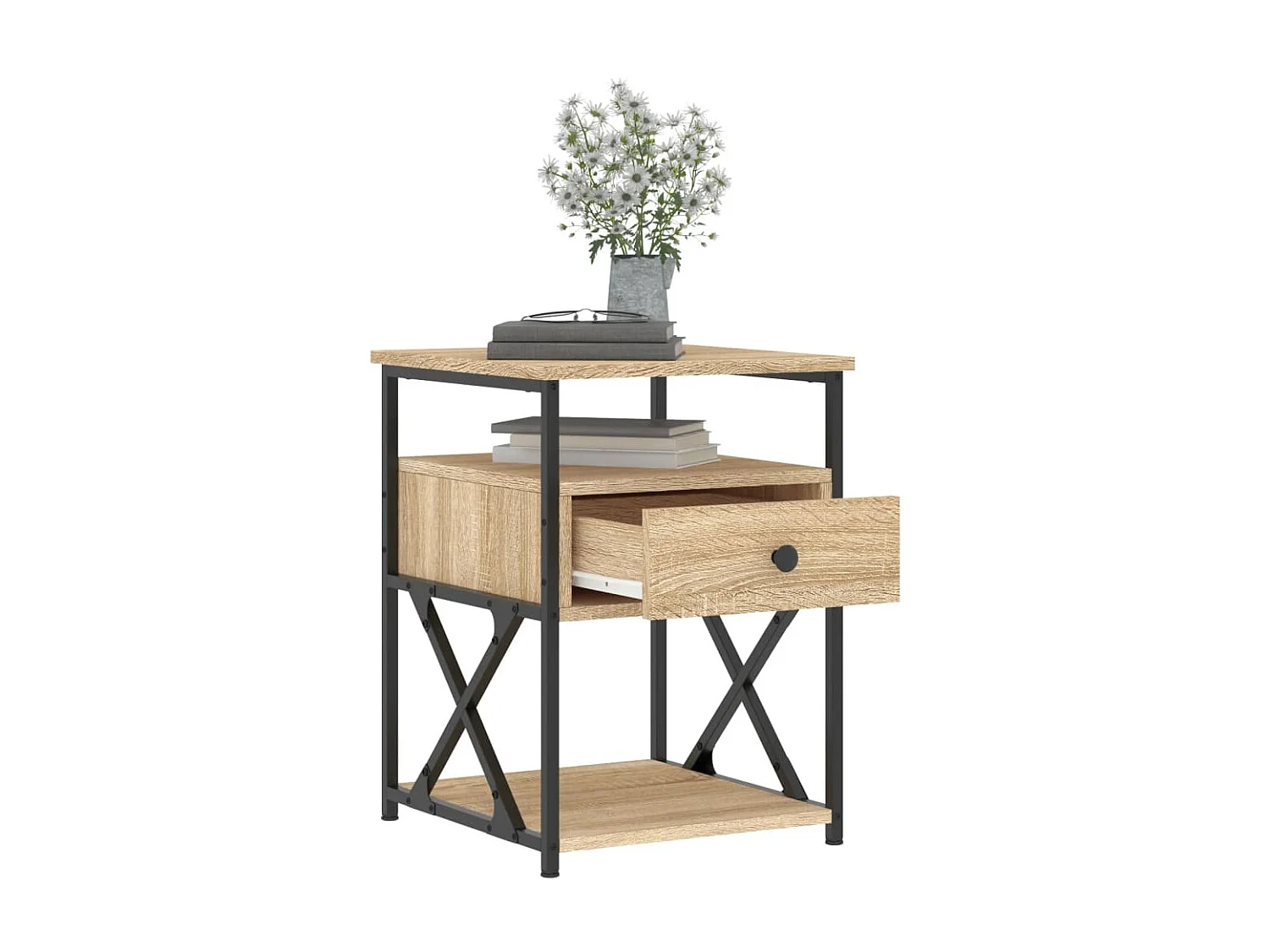 Nachttisch aus Sonoma-Eiche, 40 x 42 x 55 cm, Holzwerkstoff