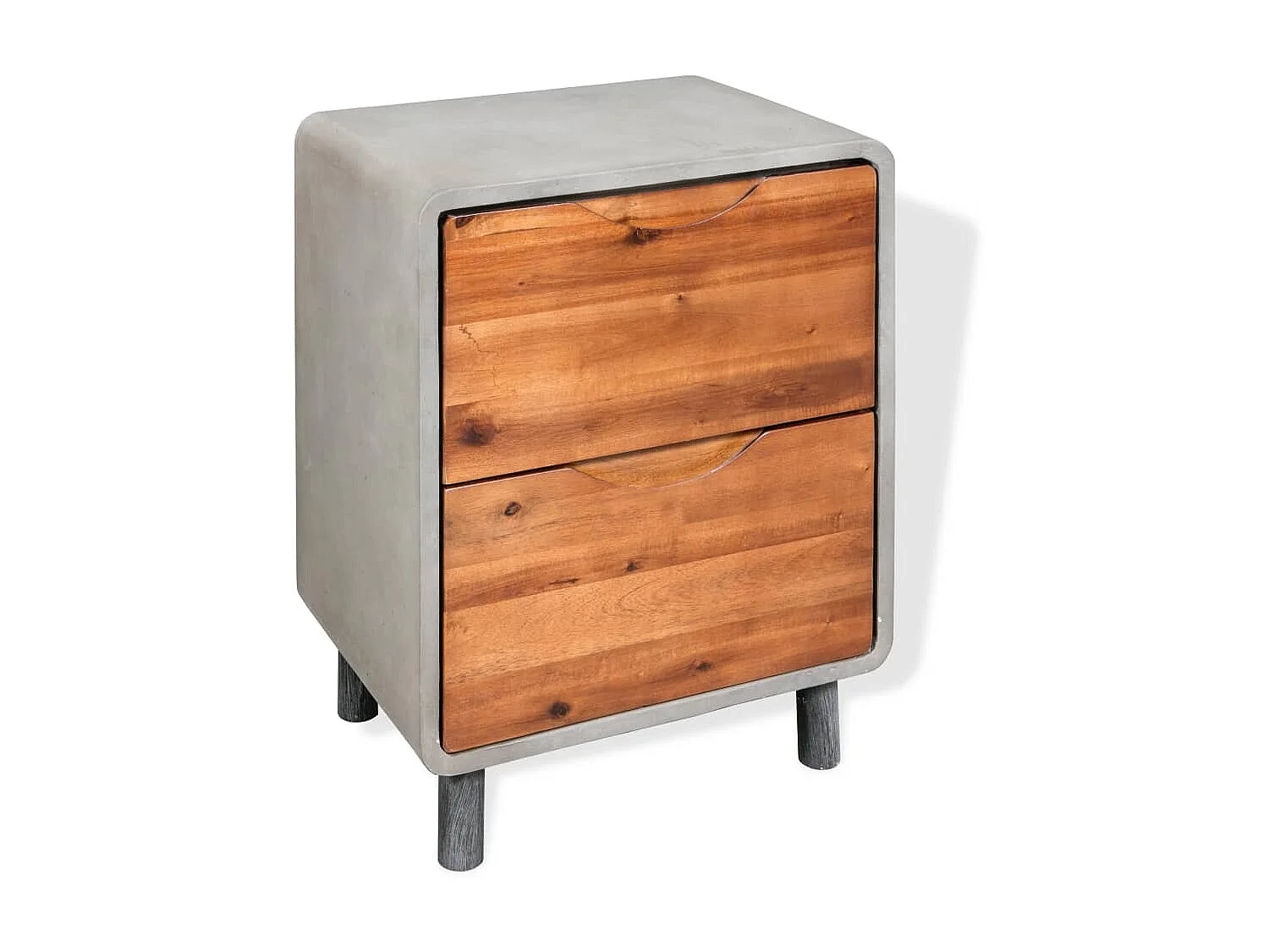 Comodino Legno massello di acacia 40 x 30 x 50 cm