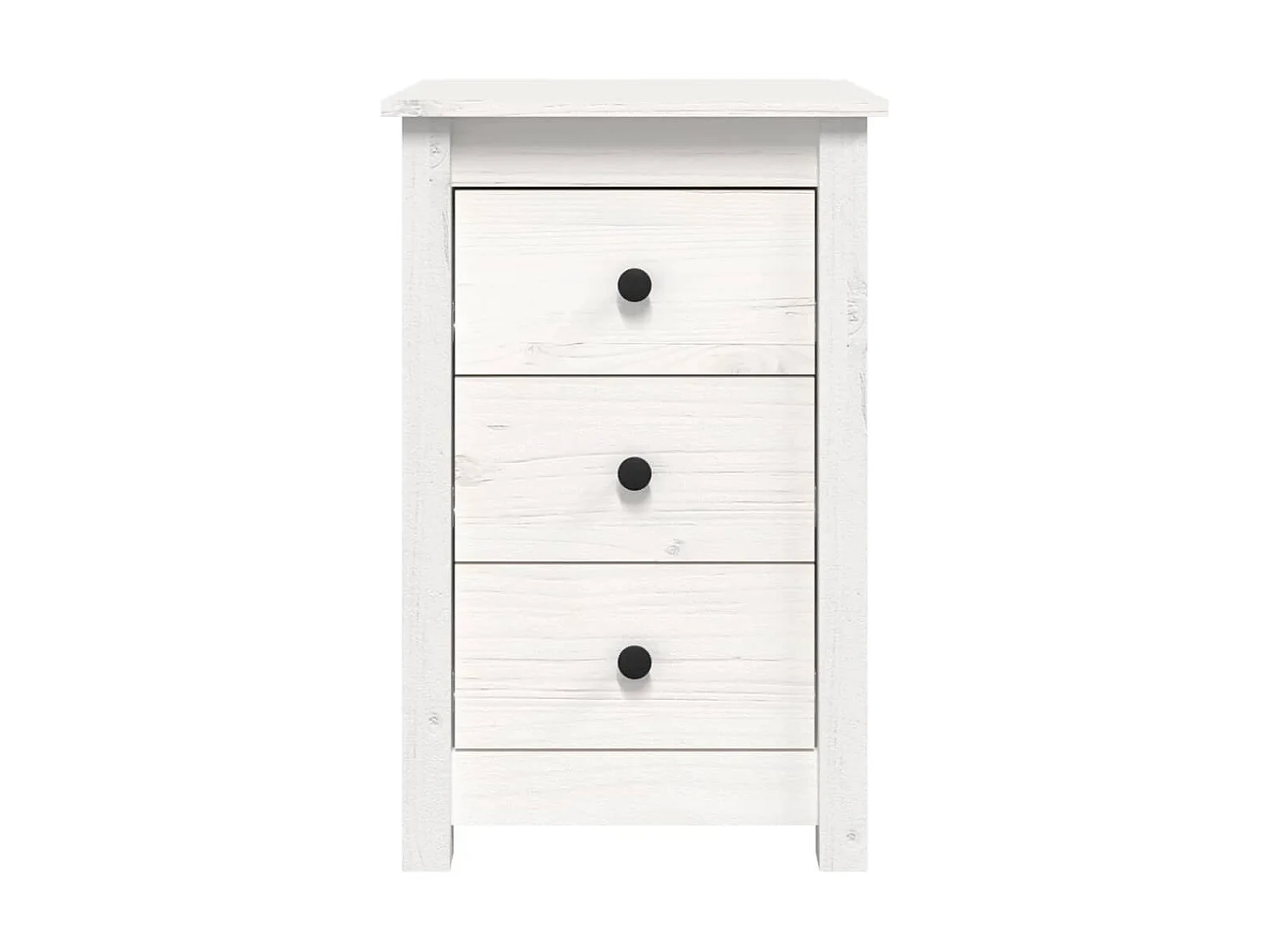 Comodino Bianco 40x35x61,5 cm Legno di pino massiccio