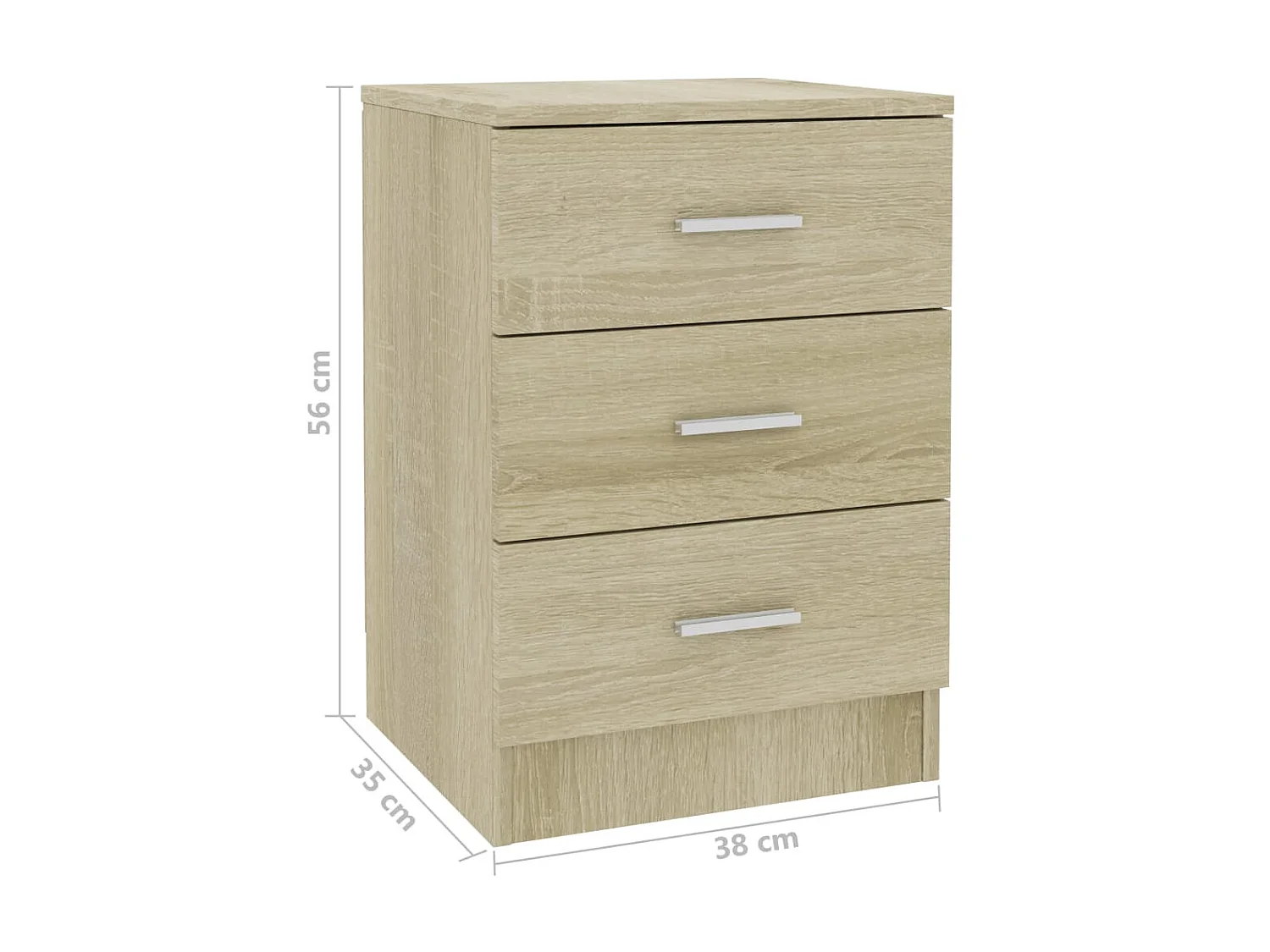 Tables de chevet 2 pcs Chêne Sonoma 38 x 35 x 56 cm Aggloméré