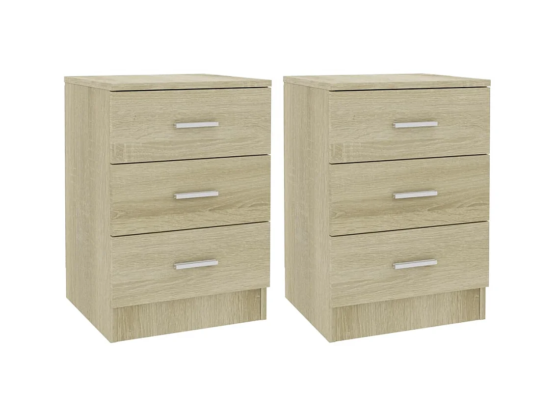 Nachttische 2 Stk. Sonoma-Eiche 38 x 35 x 56 cm Spanplatte