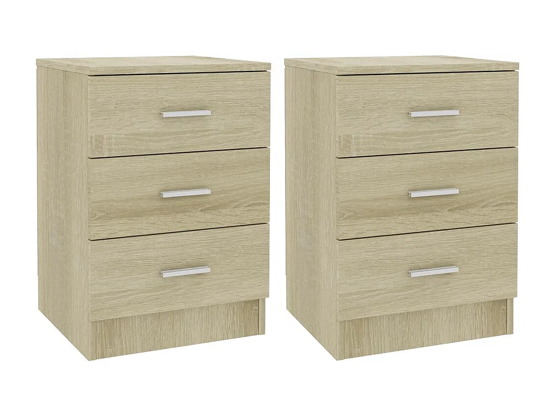 Tables de chevet 2 pcs Chêne Sonoma 38 x 35 x 56 cm Aggloméré
