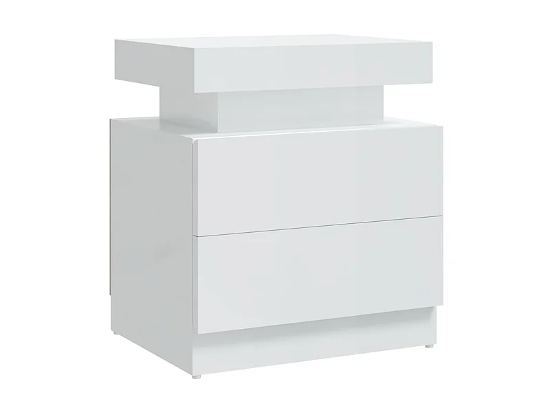 Table de chevet Blanc brillant 45x35x52 cm Aggloméré