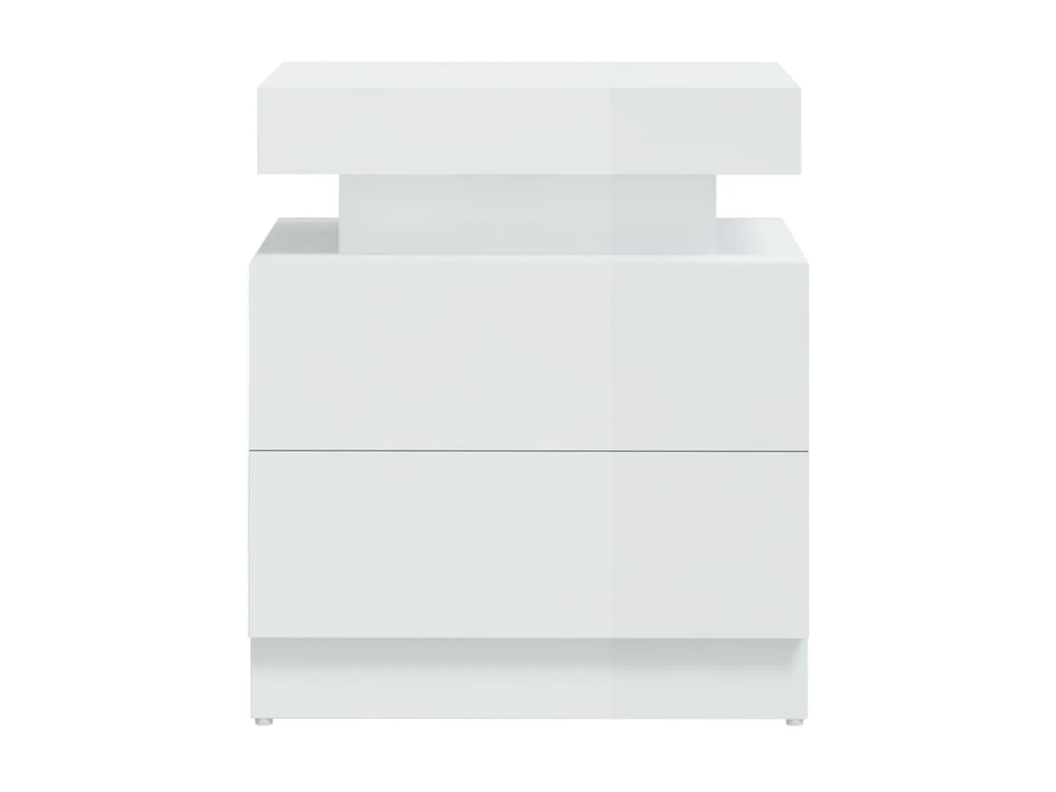 Mesita de noche Aglomerado blanco brillo 45x35x52 cm