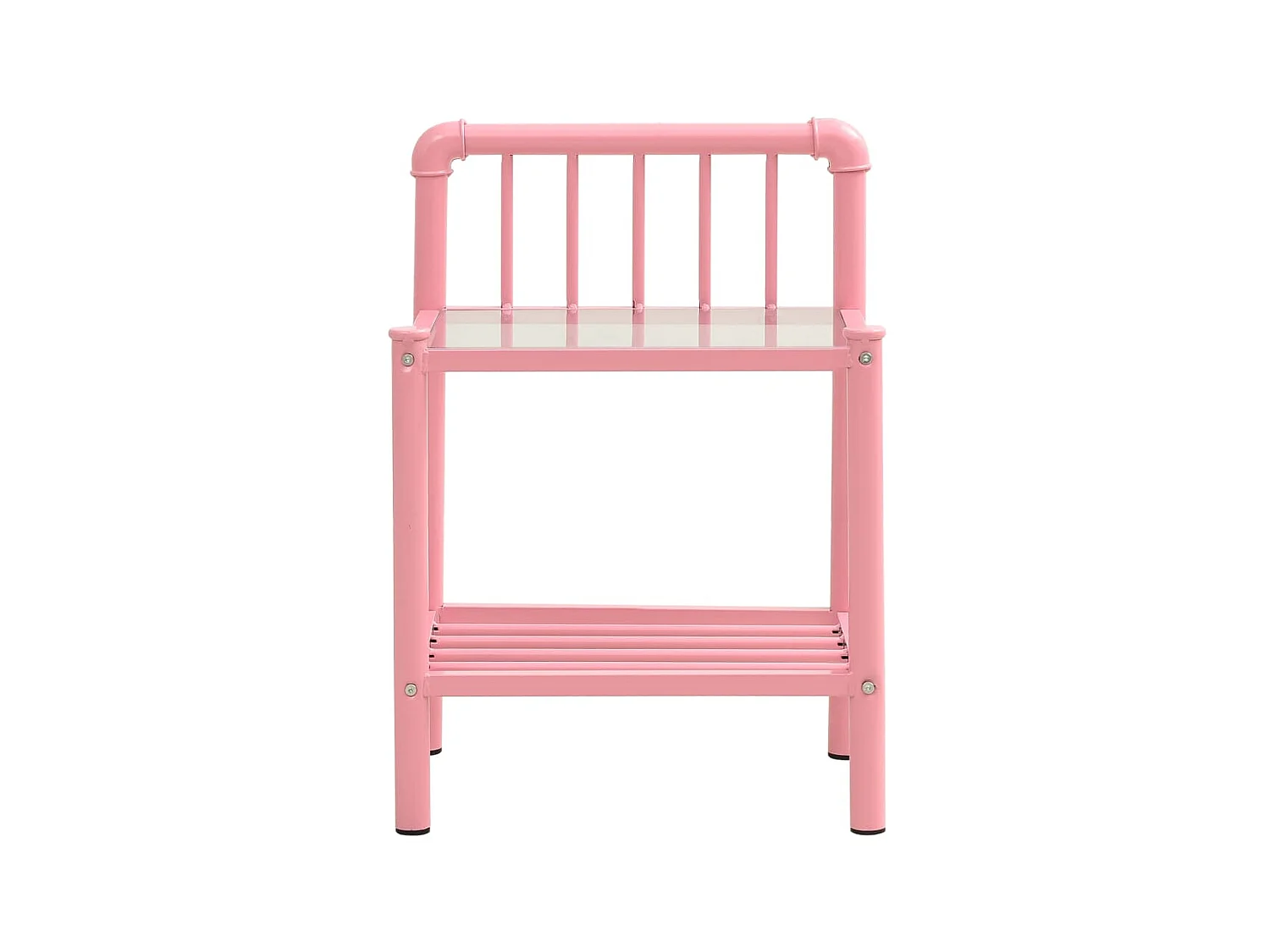 Tables de chevet 2 pcs Rose et transparent Métal et verre