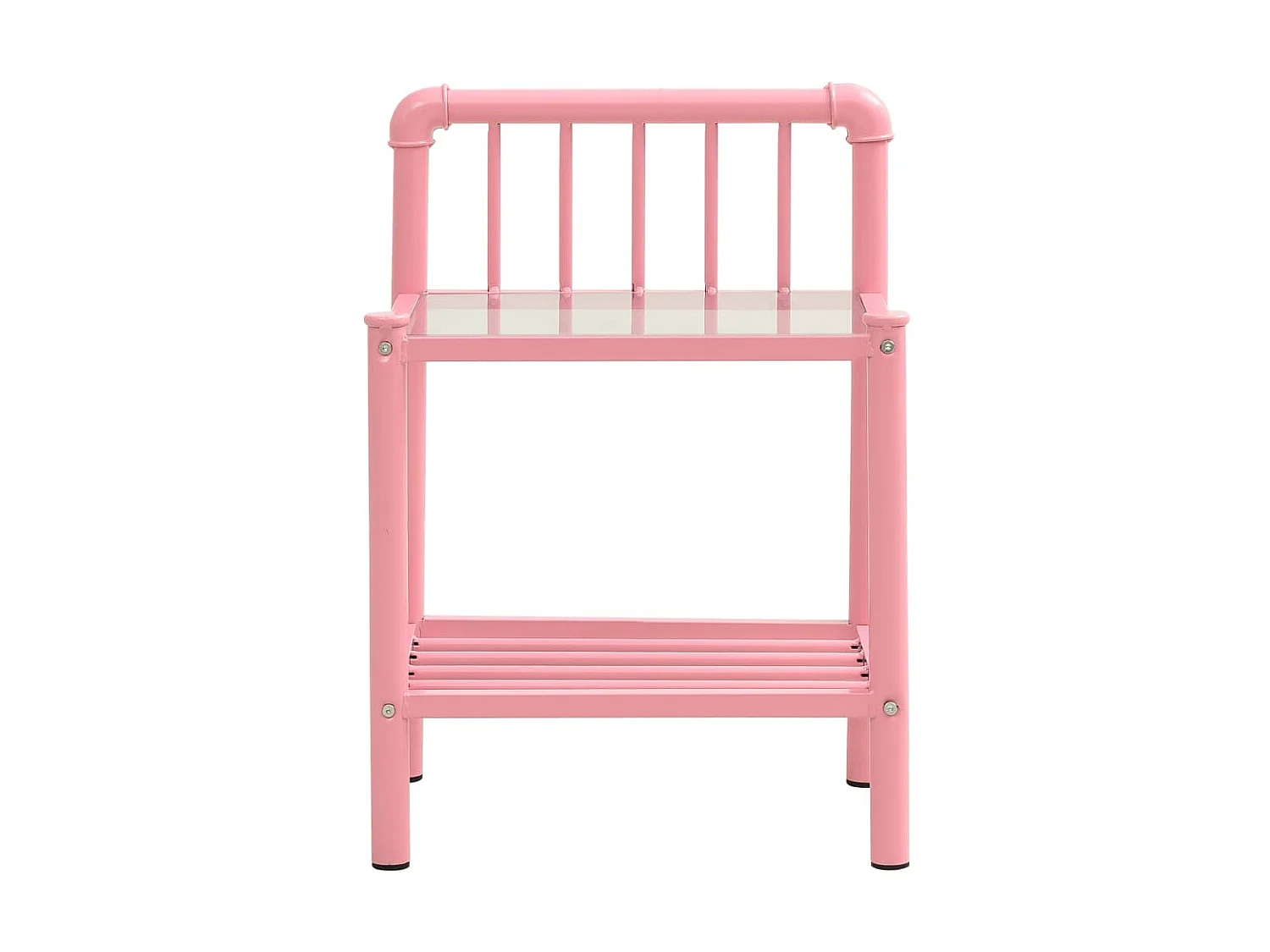 Nachtkastjes 2 stuks Roze en transparant Metaal en glas