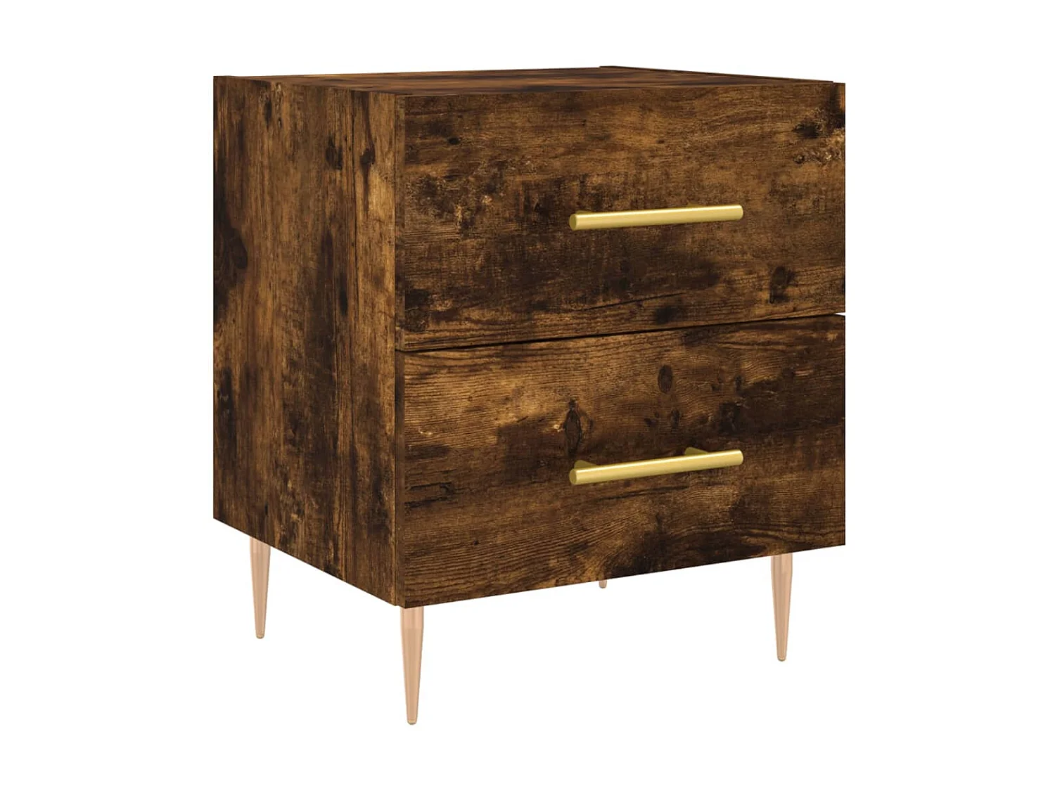 Mesita de noche roble ahumado 40x35x47,5 cm madera contrachapada