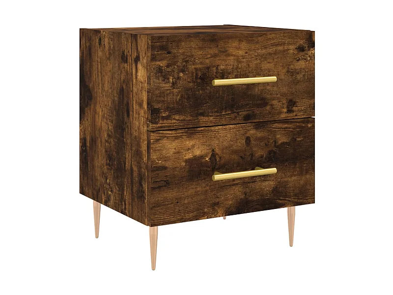 Mesita de noche roble ahumado 40x35x47,5 cm madera contrachapada