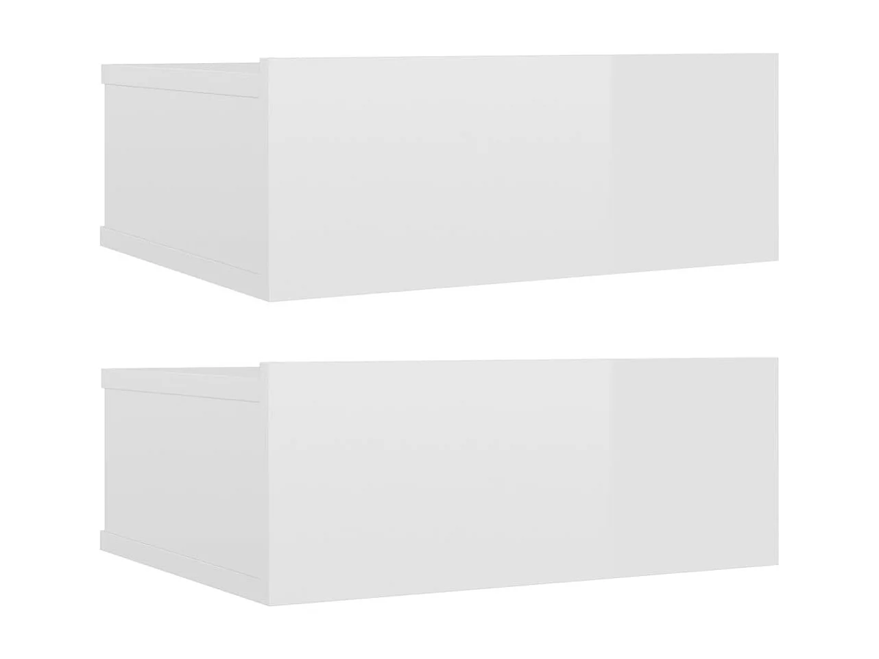 Zwevende nachtkastjes 2 stuks Glanzend wit 40x30x15 cm