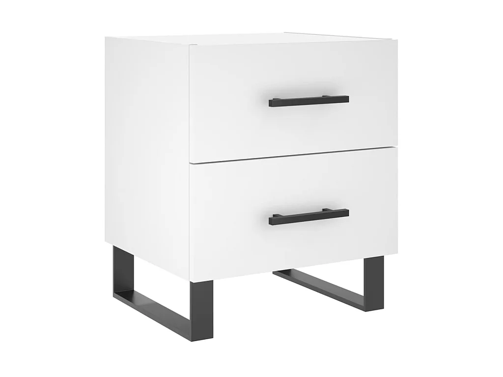 Comodino bianco 40x35x47,5 cm in derivati del legno