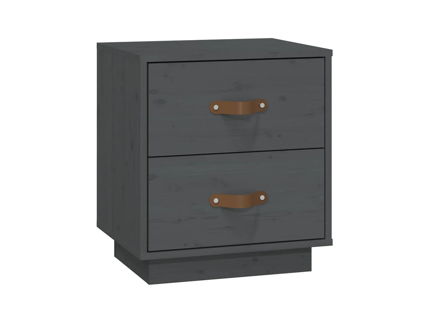 Comodino Grigio 40x34x45 cm Legno di pino massiccio