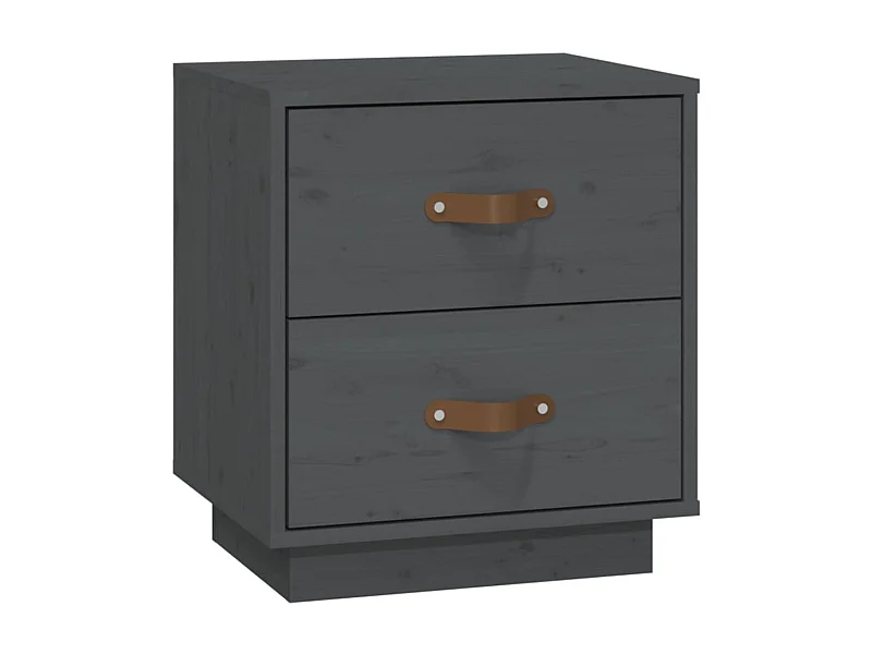 Nachtkastje Grijs 40x34x45 cm Massief grenenhout