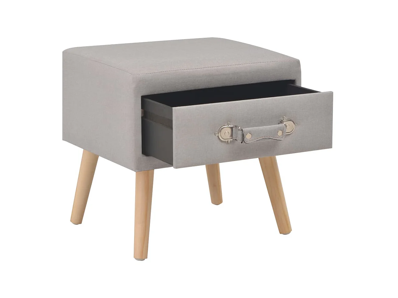 Comodino Grigio 40x35x40 cm Tessuto