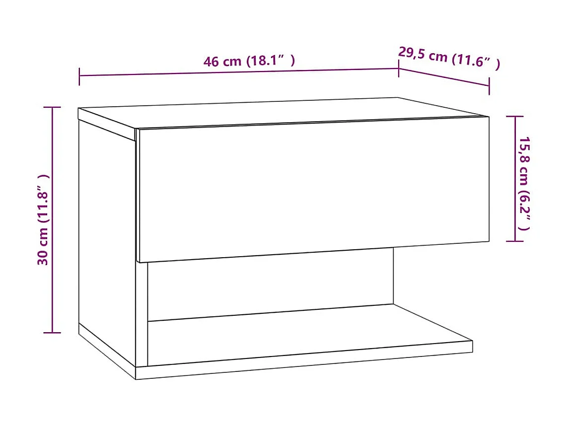 Tables de chevet murales 2 pcs Sonoma gris