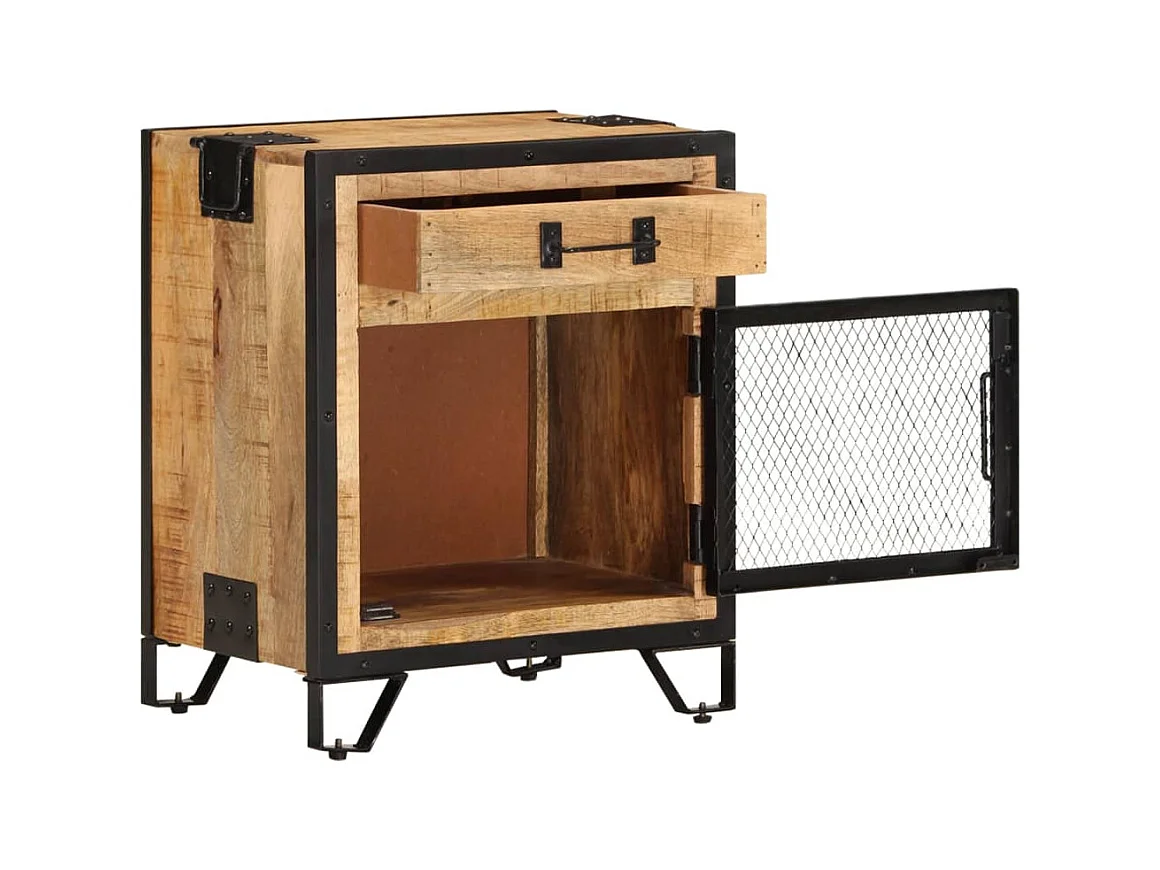 Comodino 43x30x51 cm Legno massello di mango grezzo