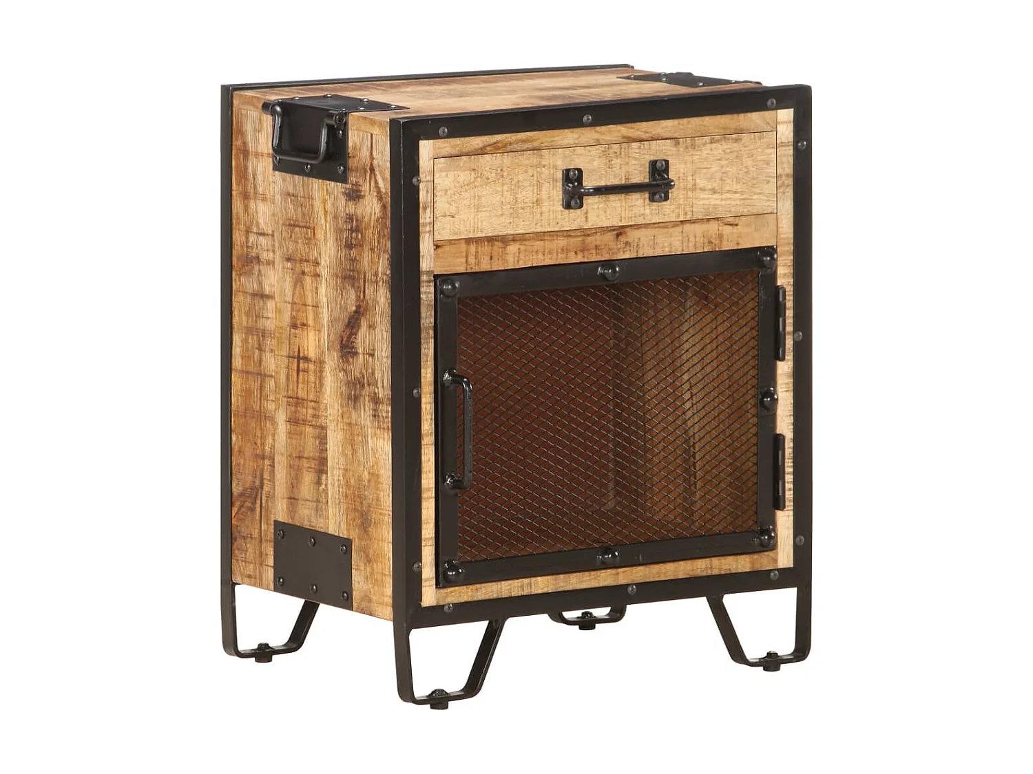 Table de chevet 43x30x51 cm Bois de manguier massif brut