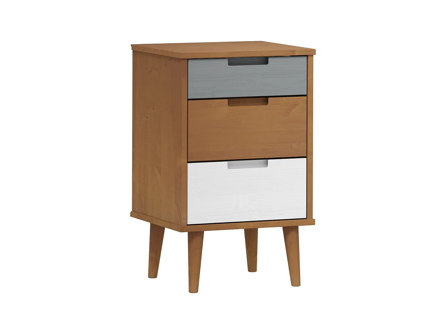 MOLDE Nachttisch Braun 40x35x65 cm Massives Kiefernholz