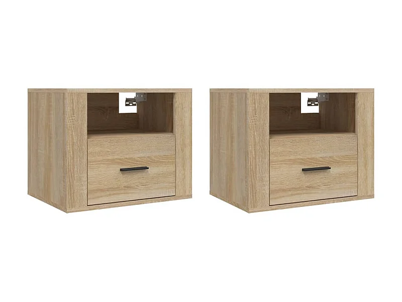 Tables de chevet murales 2 pcs Chêne sonoma 50x36x40 cm