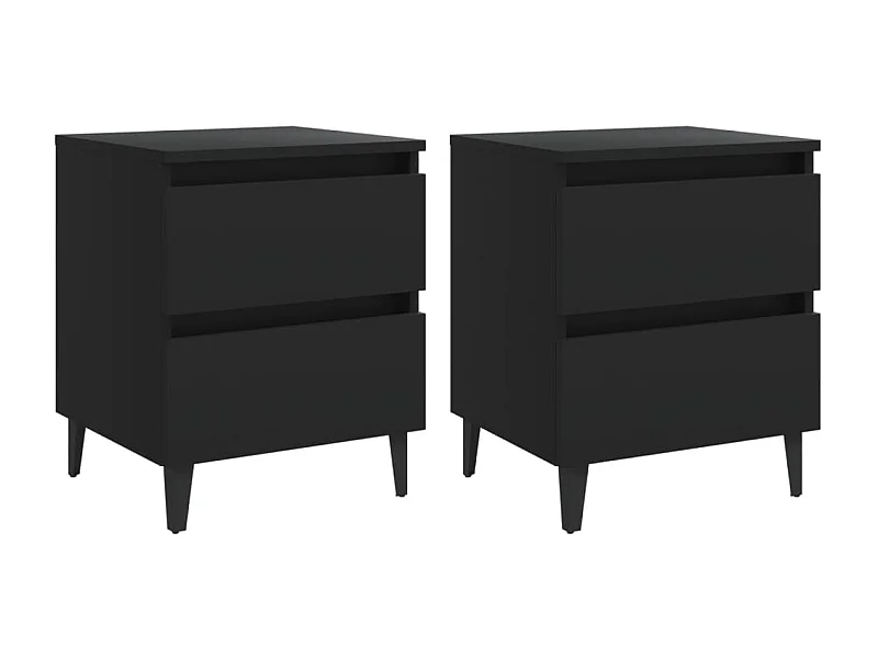 Tables de chevet 2 pcs Noir 40x35x50 cm Aggloméré