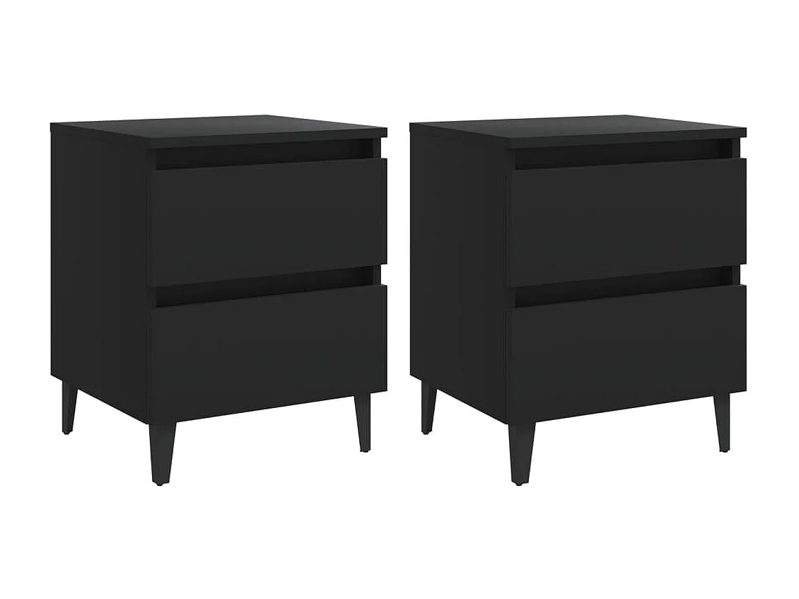 Tables de chevet 2 pcs Noir 40x35x50 cm Aggloméré