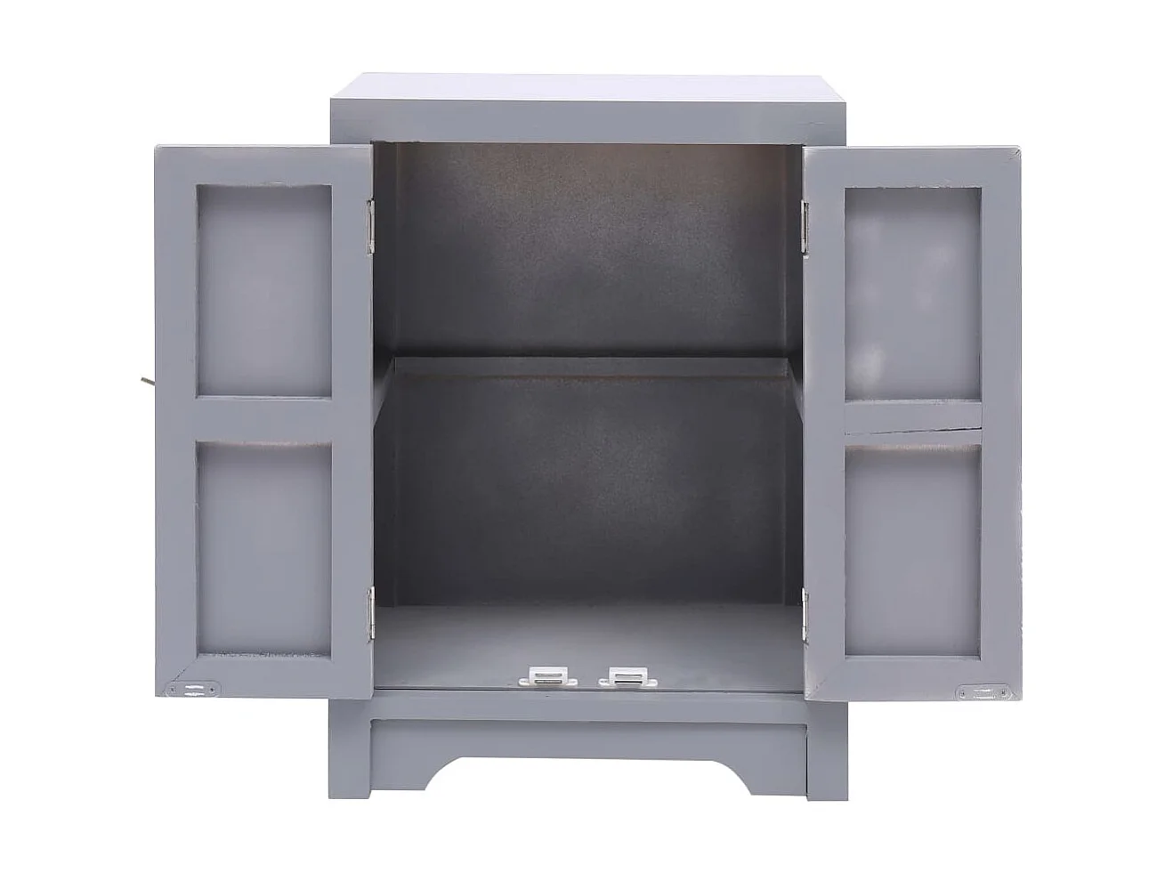 Mesita de noche Gris 38x28x52 cm Madera de Paulownia