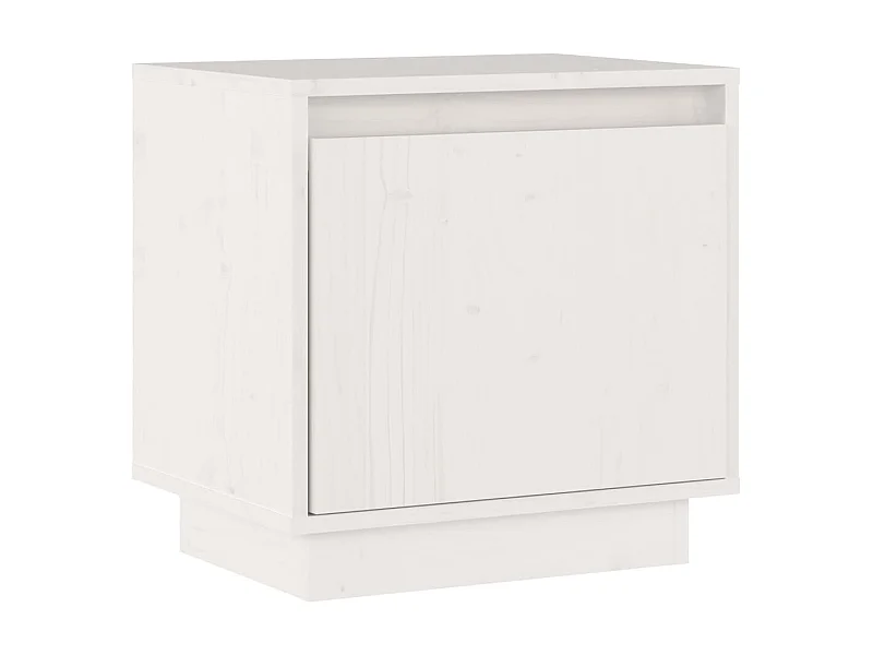 Table de chevet Blanc 40x30x40 cm Bois de pin solide