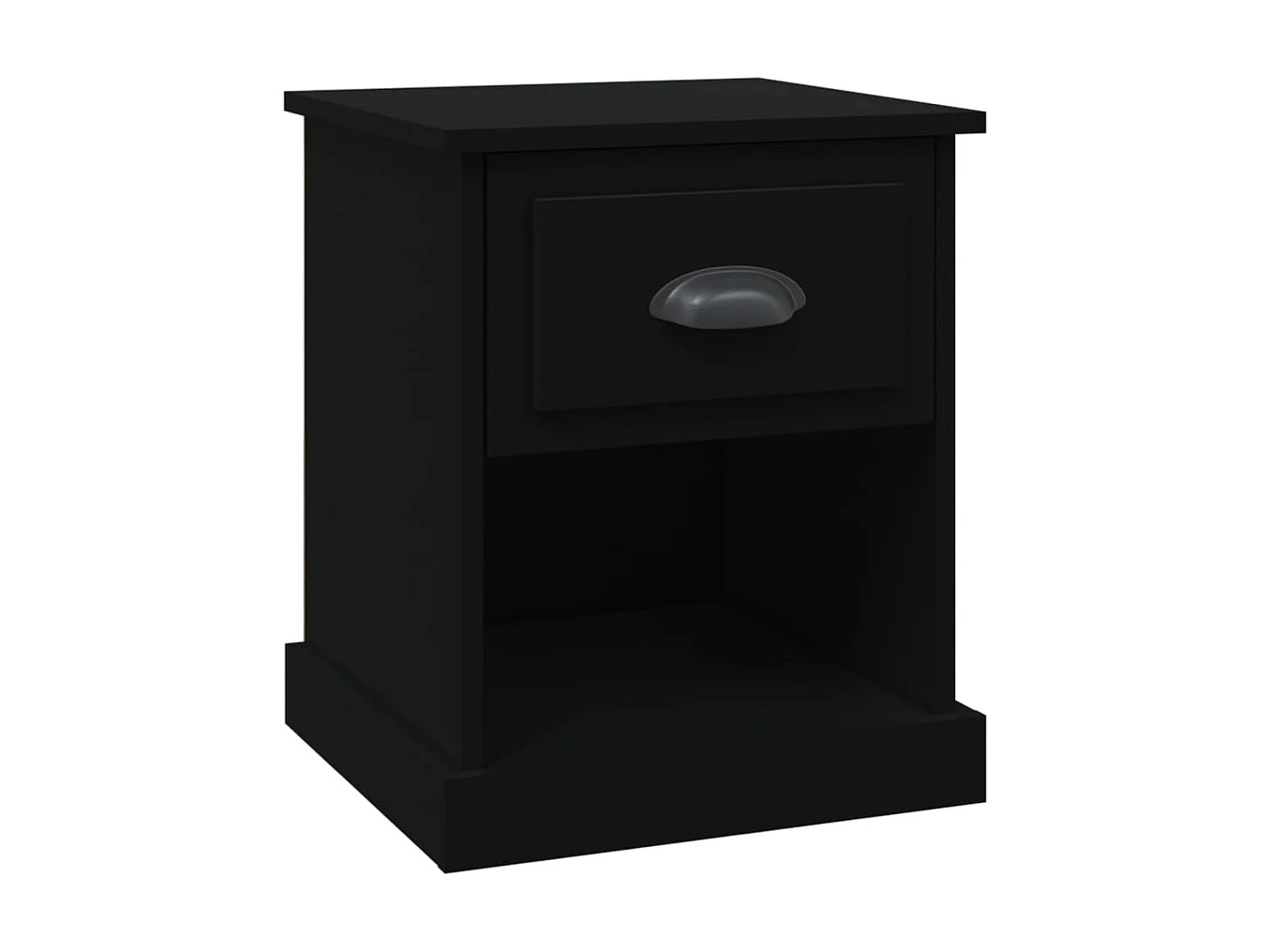 Table de chevet noir 39x39x47,5 cm bois d’ingénierie