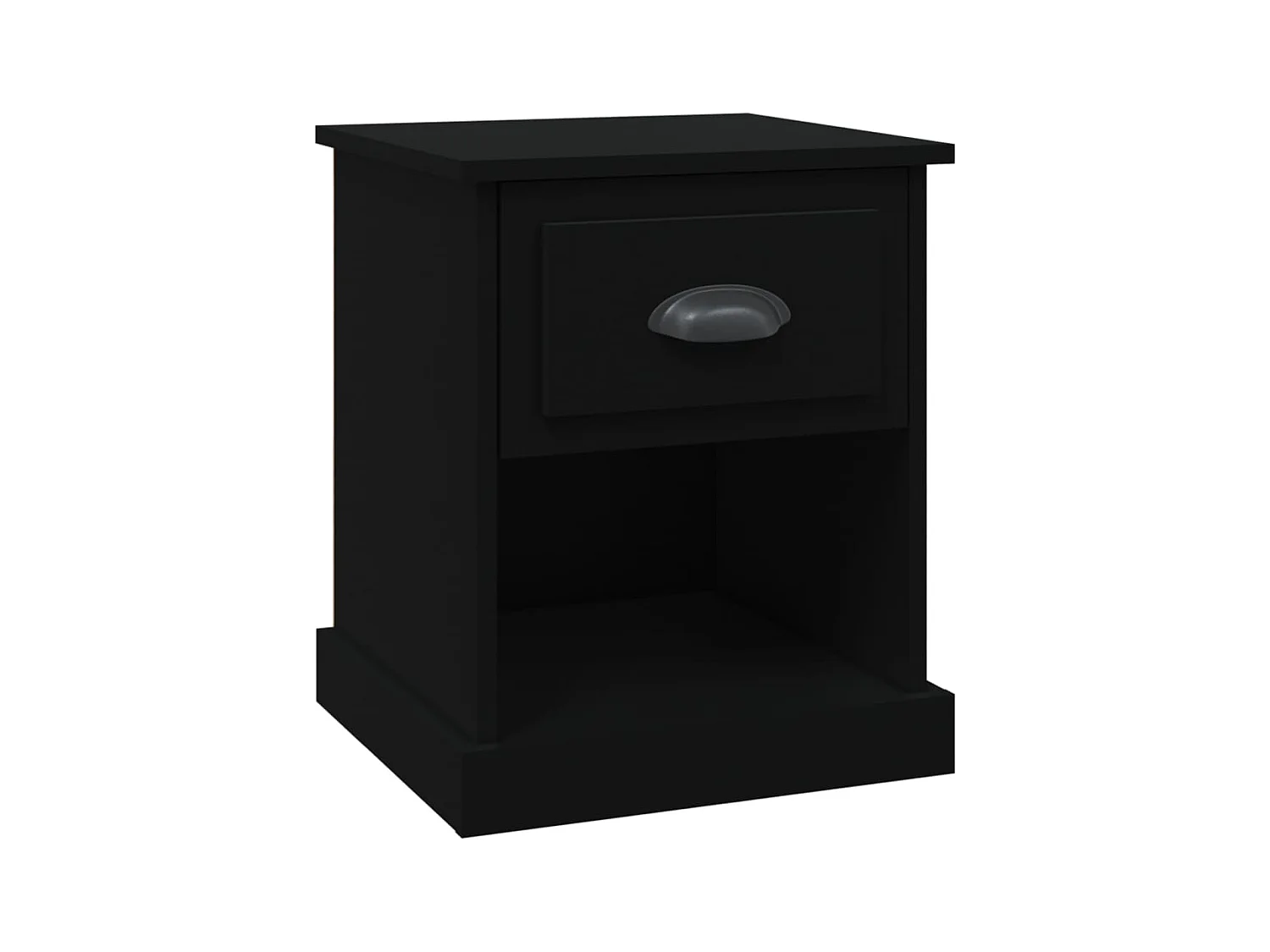 Table de chevet noir 39x39x47,5 cm bois d’ingénierie