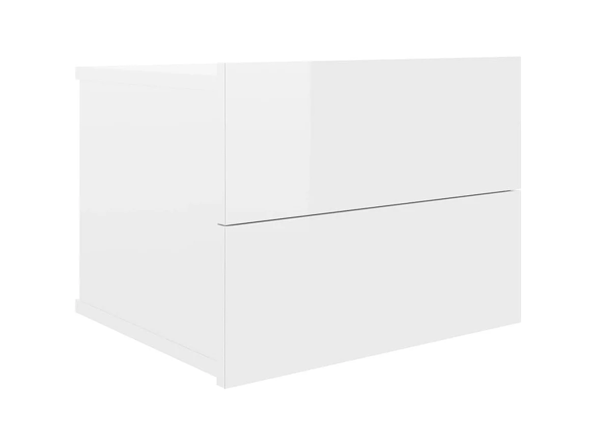 Table de chevet Blanc brillant 40 x 30 x 30 cm Aggloméré