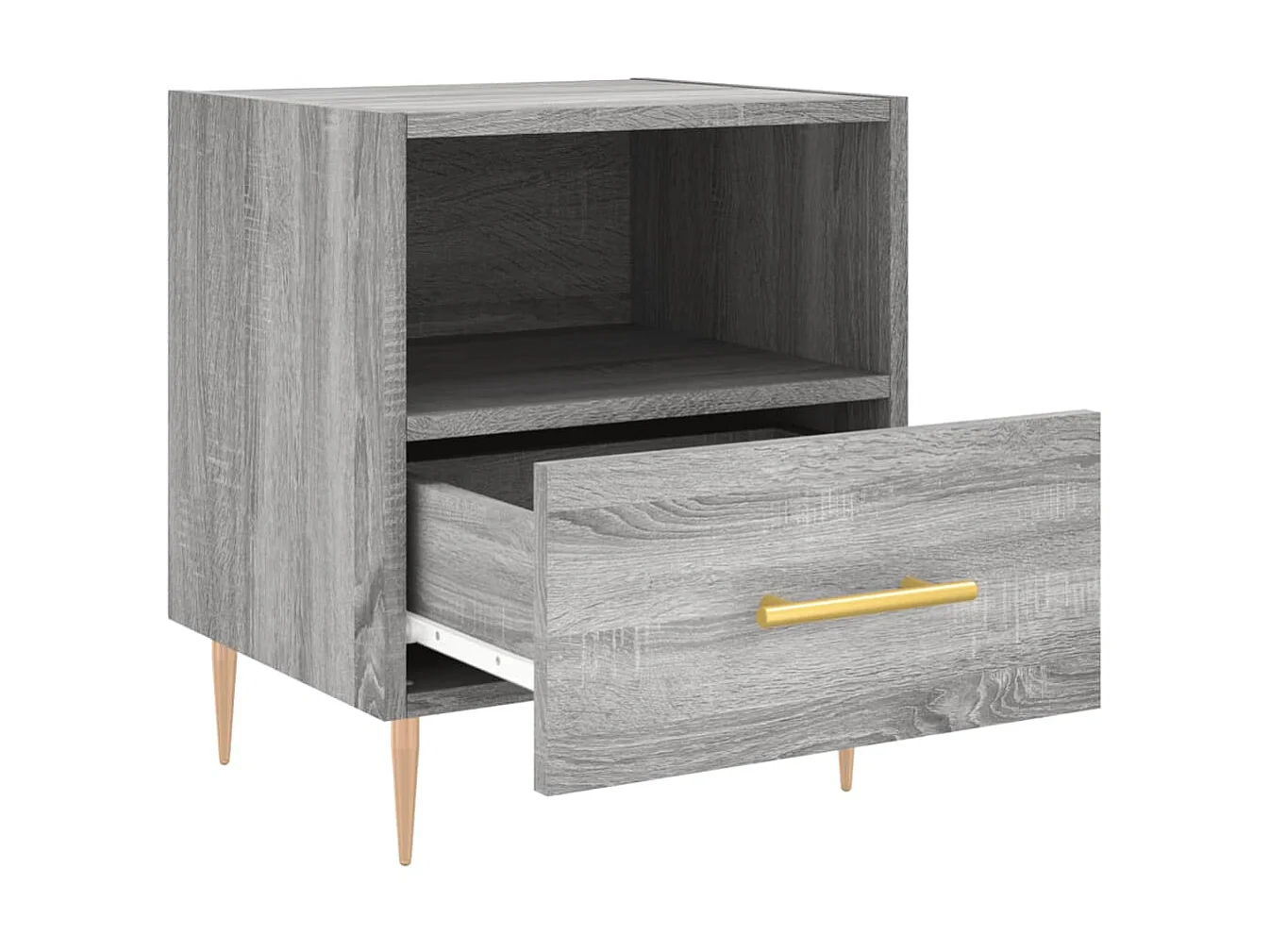 Comodino Sonoma grigio 40x35x47,5 cm in derivati del legno