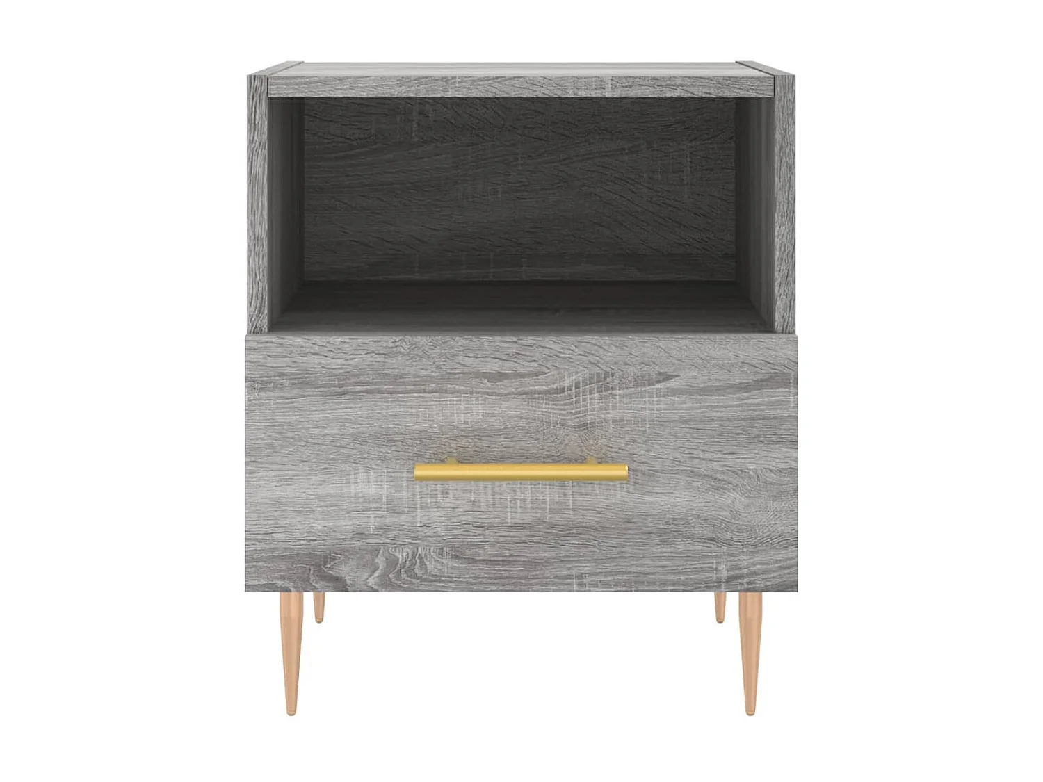 Comodino Sonoma grigio 40x35x47,5 cm in derivati del legno