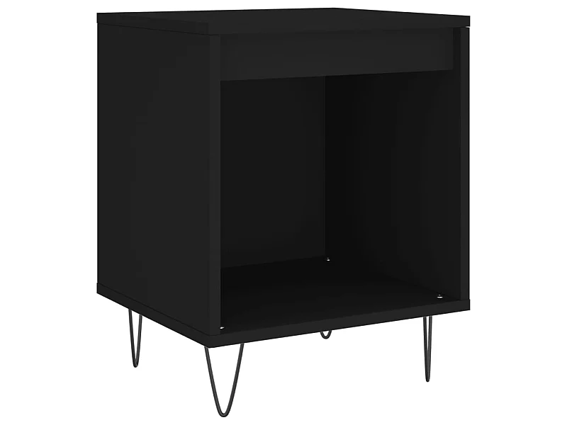 Nachtkastje Zwart 40x35x50 cm Bewerkt hout