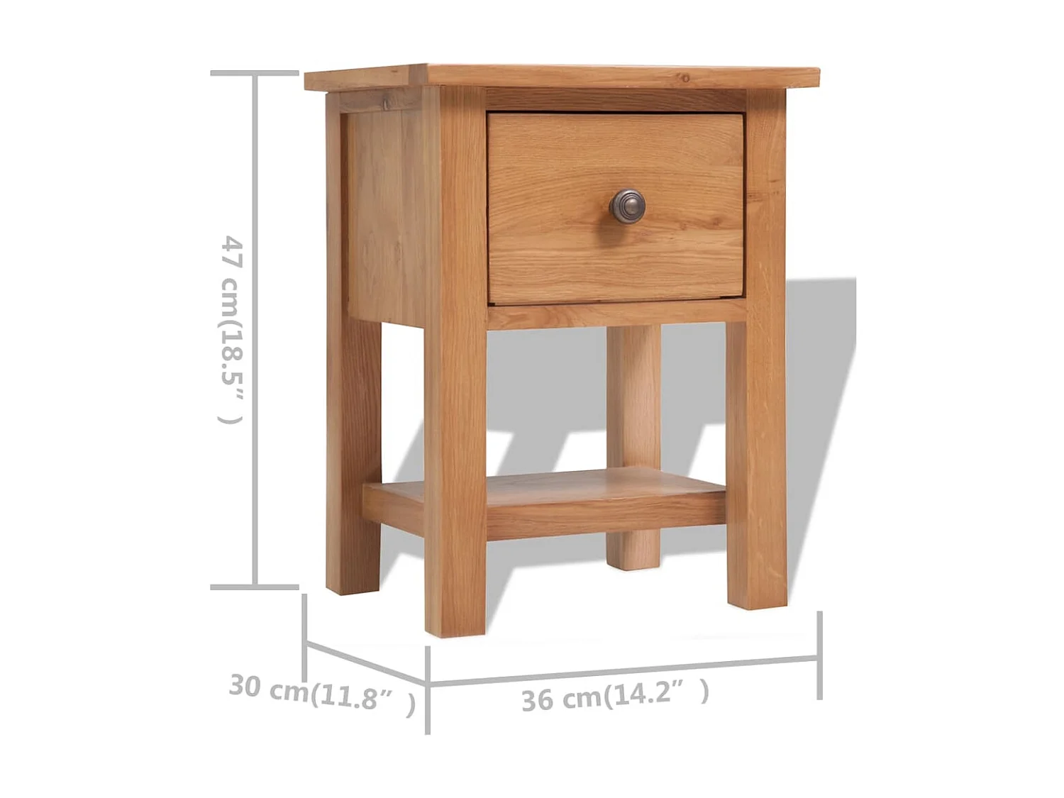 Tables de chevet 2 pcs 36x30x47 cm Bois de chêne massif