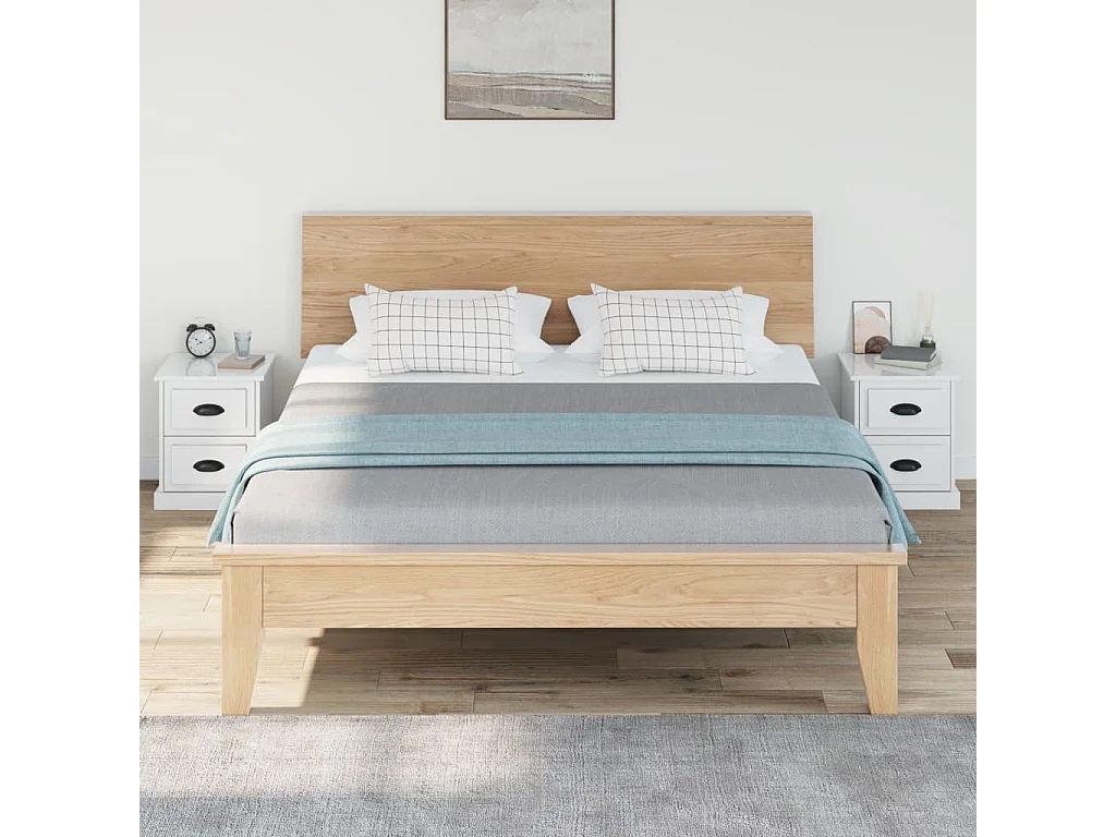 Comodini 2 pz bianco lucido 39x39x47,5 cm