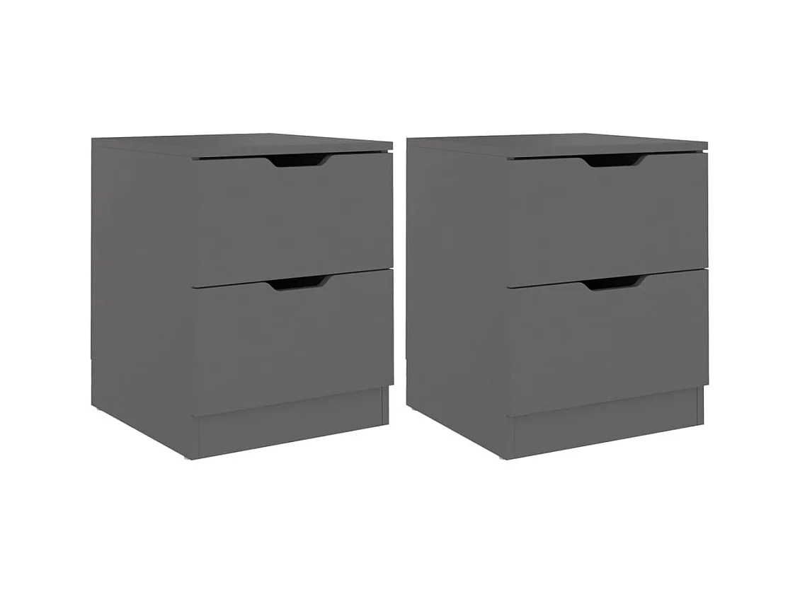 Nachtkastjes 2 stuks Grijs 40x40x50 cm Spaanplaat