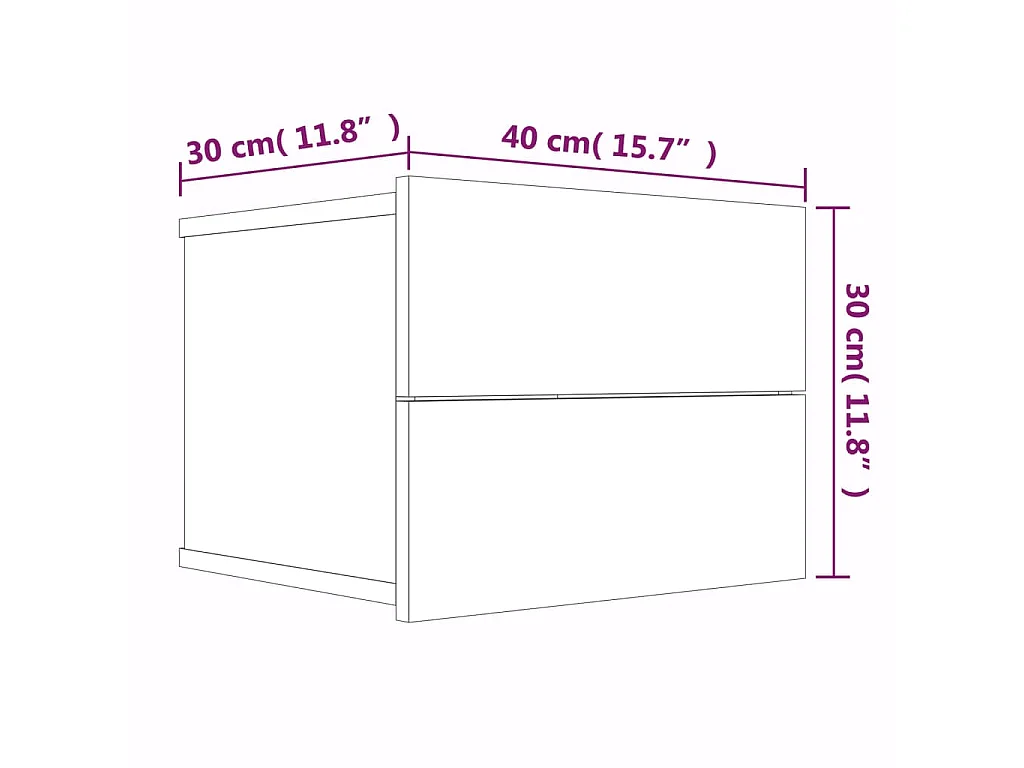 Table de chevet Chêne marron 40x30x30 cm Bois d'ingénierie