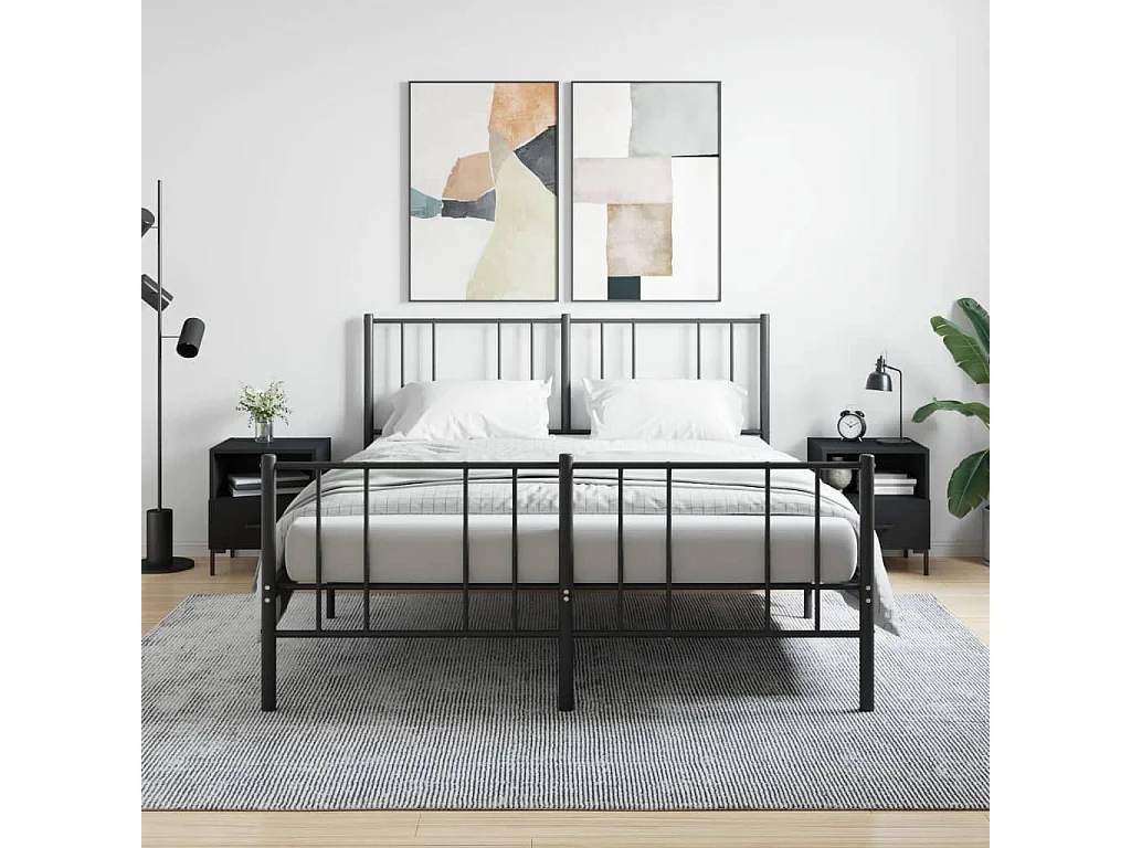 Comodini 2 pezzi neri 40x35x47,5 cm in MDF