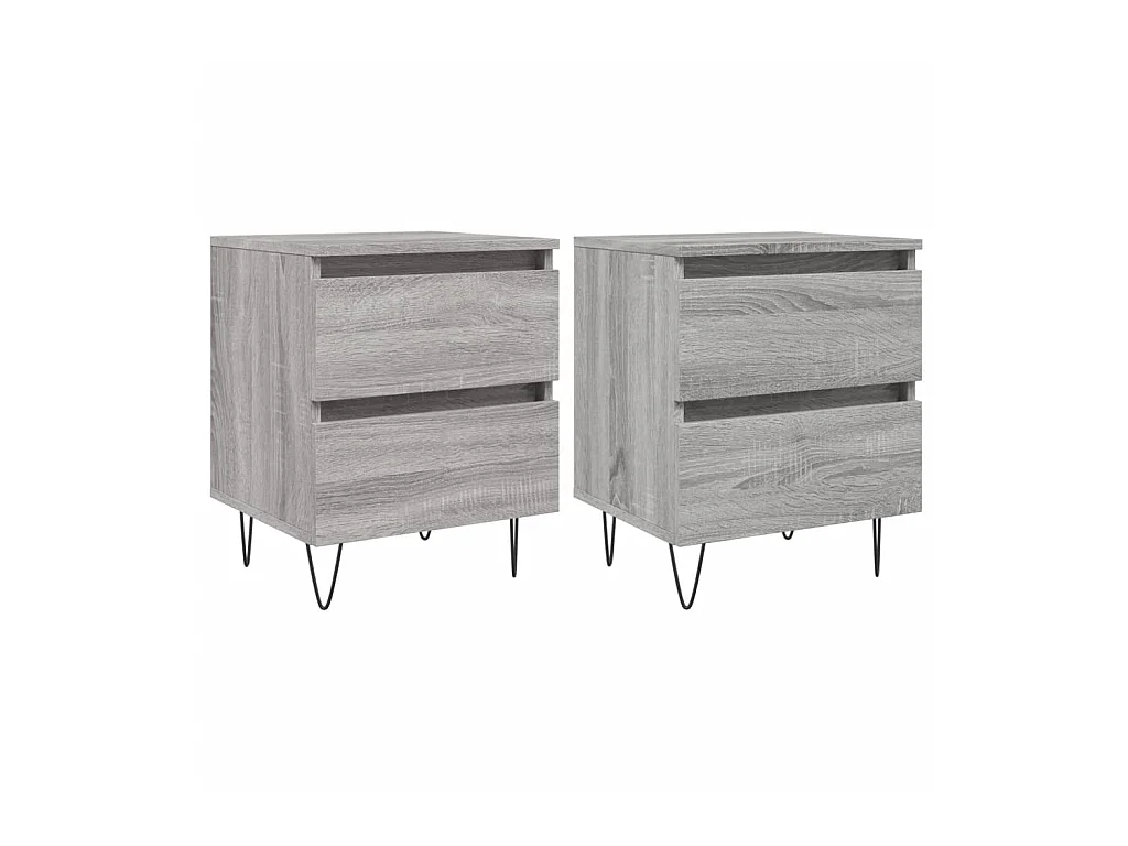 Tables de chevet 2 pcs sonoma gris 40x35x50 cm bois ingénierie