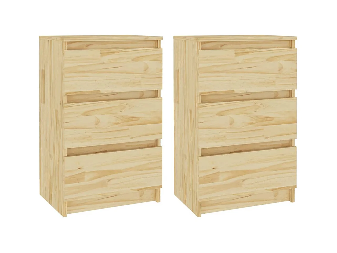 Tables de chevet 2 pcs 40x29,5x64 cm bois de pin solide