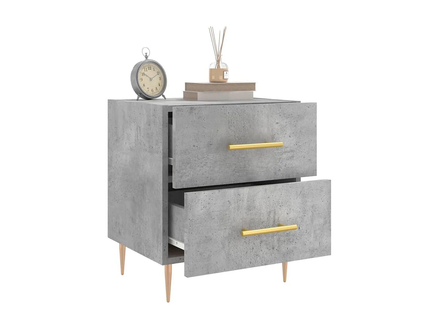 Tables de chevet 2pcs gris béton 40x35x47,5cm bois d’ingénierie